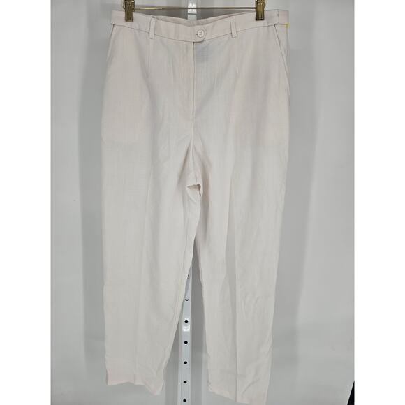 Koret Women's White High Rise Belt Loop Button Closer Polyester Pant Size 14 - Picture 1 of 5